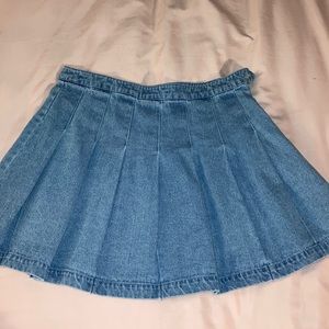 jean pleated skirt